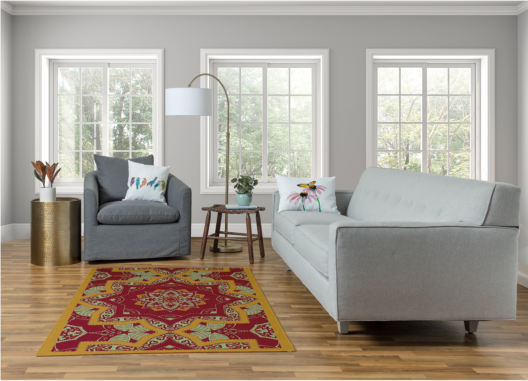 Simply Daisy 4' x 6' Sunny Mustard Shawl Rug