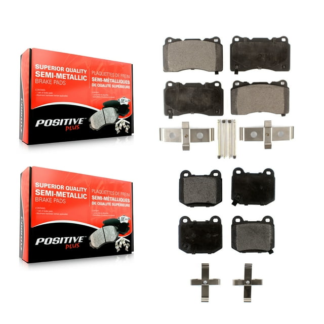 Positive Plus Front Rear Semi-Metallic Brake Pads Kit for Car Subaru Impreza Mitsubishi Lancer WRX STI BRZ Toyota 86 KPF-100011