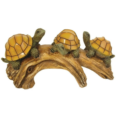 Moonrays 91515 Solar Powered Turtles on a Log with LED Glowing Shells