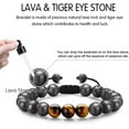 thumbnail image 6 of Initial Beaded Bracelets for Men, 8mm Tiger Eye Lava Rock Stone Handmade Mens Letter Obsidain Bracelet Stress Relief Yoga Beads Bracelets Adjustable Anti Anxiety Bracelets for Men Women Jewelry Gifts, 6 of 9