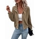 thumbnail image 3 of Chaqueta Ligera de para Mujer, de Larga, con Cremallera y Botones A Presión, para Otoño. Marrón S, 3 of 10