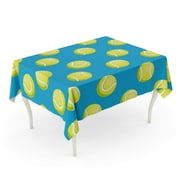SIDONKU Green Pattern Balls Tennis Yellow Cartoon Court Fitness Abstract Tablecloth Table Desk Cover Home Party Decor 52x70 inch