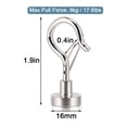 thumbnail image 2 of Gustave 5 Pack Magnetic Hooks Heavy Duty 17.6lbs Strong Neodymium Magnets Hangers Hanging Hooks with Snap for Refrigerator, Grill, Cruise Cabin, Kitchen, Office (16mm/0.63in), 2 of 10