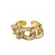 thumbnail image 1 of Anillo ancho irregular de oro con circonitas cúbicas talladas para mujer TUNC Sencillez, 1 of 3