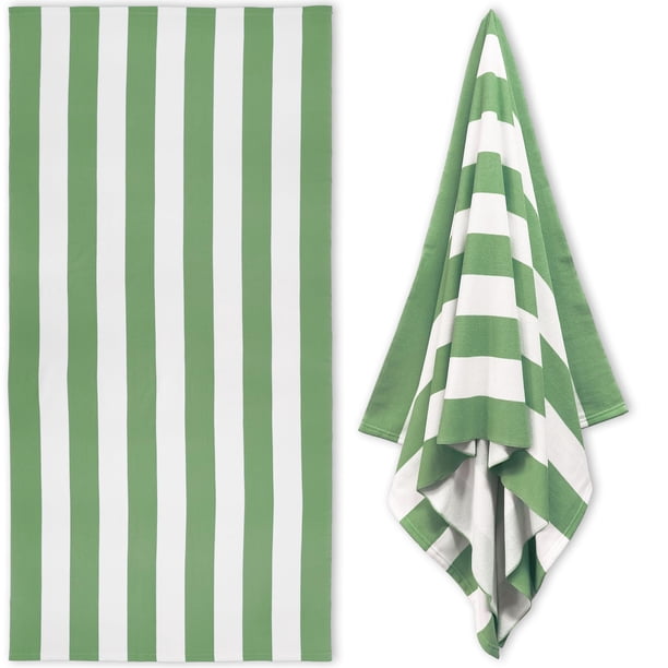 Toalla HENBAY de microfibra extragrande 90x180 cm con rayas verdes
