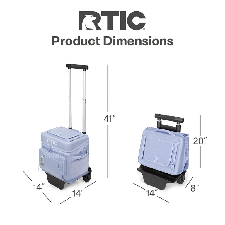 RTIC 40-Can, 21 Qt, Collapsible Wheeled Cooler with Bottle Opener