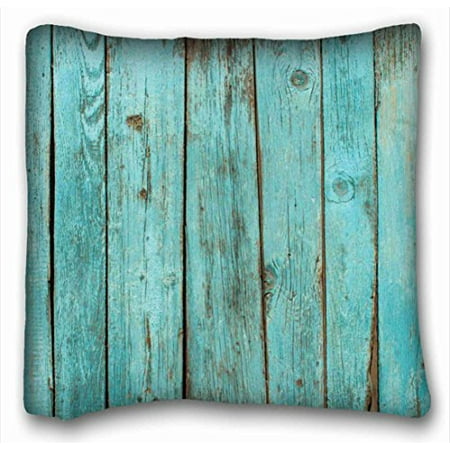 Turner Sofa Pottery Barn WinHome Cool Dream Turquoise Wood Teal Barn Wood Weathered Beach Throw Pillow Case Cases Cover Cushion Covers Sofa Size 18x18 Inches Two Side ()