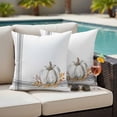 thumbnail image 5 of Gray Pumpkin Pillow Covers 2 Pack Thanksgiving Fall Pillowcase Waterproof Outdoor Throw Pillow Cover for Patio Garden Square Cushion 26”x26”, 5 of 9