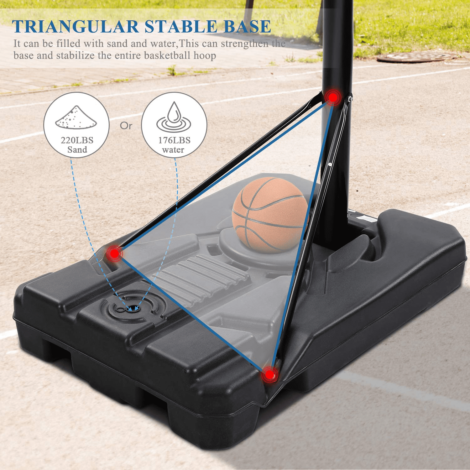 Buy MaxKare 44'' Portable Basketball Hoop, 7'6 10' Height Adjustable