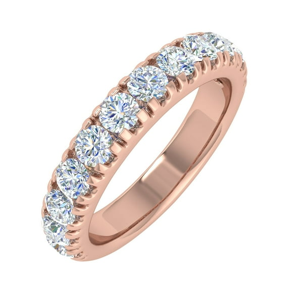 1 Carat Diamond Wedding Band Ring in 14K Rose Gold (Ring Size 9.5)