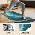 thumbnail image 4 of Blue and Gold Marble Shimmer Waves Pattern Hot Yoga Mat Towel Non Slip for Hot Yoga - Quick-Drying Yoga Mat Cover with 4 Corner Pockets with Travel Bag - Hot Yoga Towel Non Slip 74"x26", 4 of 6