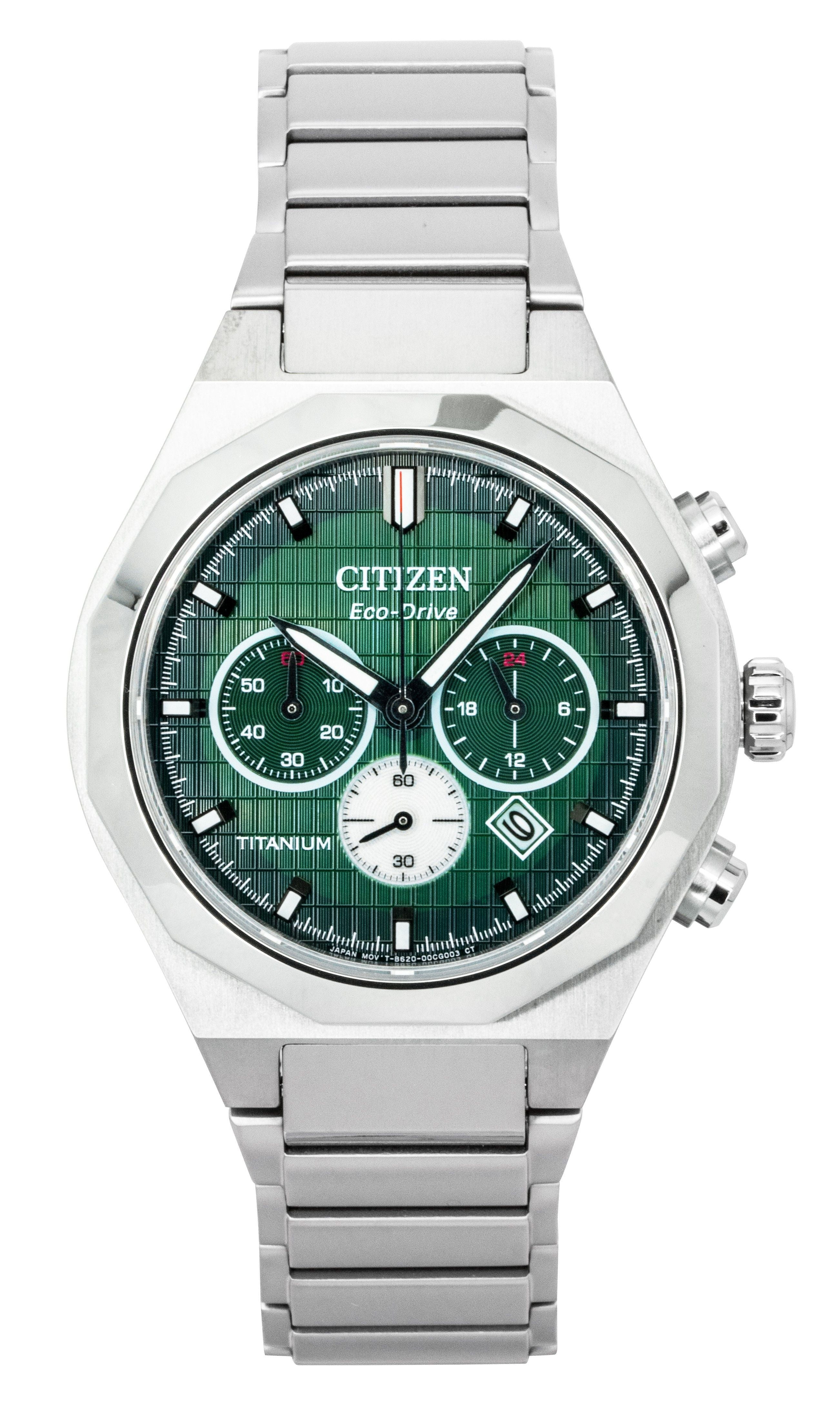 Citizen Zenshin Senkei Chronograph Green Dial Men's Watch CA4691