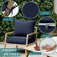 thumbnail image 3 of Kimunuk Outdoor Deep Seat Cushion Set, 24" x 24" x 6.5" Patio Furniture Chair Cushions Replacement for Sofa Couch, Navy, 3 of 6