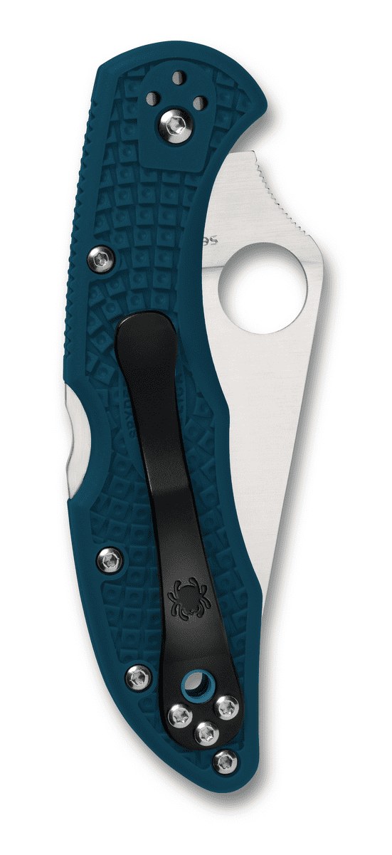 Spyderco Delica 4 Plain Edge 2.9 in Blade Blue FRN