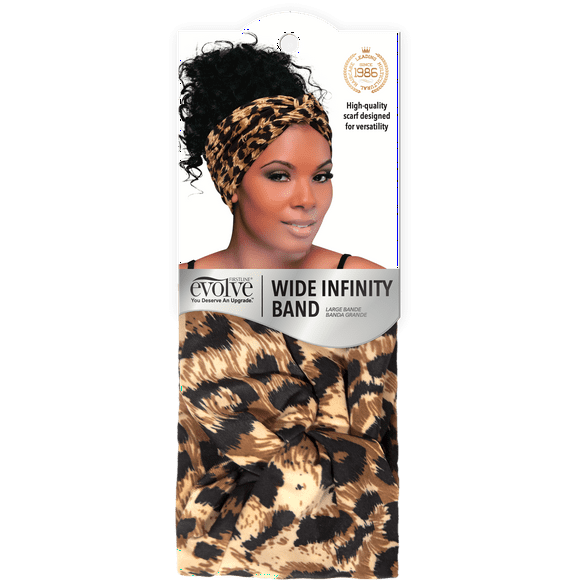 Evolve Wide Headwrap, Leopard, 1 Count