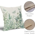 thumbnail image 4 of Eucalyptus Leaf Spring Decorative Pillow Covers 16x16 Inch Sage Green Watercolor Leaves Summer Outdoor Throw Set of 2 Farmhouse Pillowcases Cotton Linen Cushion for Couch Decor, 4 of 6