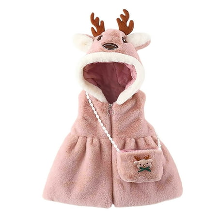 

Toddler Girls Boys Cute Jackets & Coats Kids Baby Cartoon Vest Sleeveless Pullovercoat Hoodie Tops Jackets For Boys Girls Size 12-18 Months