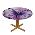 thumbnail image 3 of JEUXUS  Purple Butterfly Round Table Cloths Decor, Watercolor Washable Table Cover Tablecloth for Outdoor Dining Banquet, 3 of 7