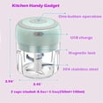 thumbnail image 3 of Electric Garlic Chopper  250ML Food Chopper  Mini Vegetable Chopper  USB Rechargable Garlic Mincer  Onion Chopper  Portable Food Processor for Garlic  Ginger  Chili  Vegetables, 3 of 7