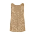 thumbnail image 7 of NIEWTR Silk Satin Tank Tops for Women Sleeveless V Neck Vest Loose Fit Camisole Blouses Shirt Top（A01-Gold,XL), 7 of 7