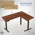 thumbnail image 6 of VIVO Dark Walnut / Black Electric 63" x 47" Corner Standing Desk, 6 of 8
