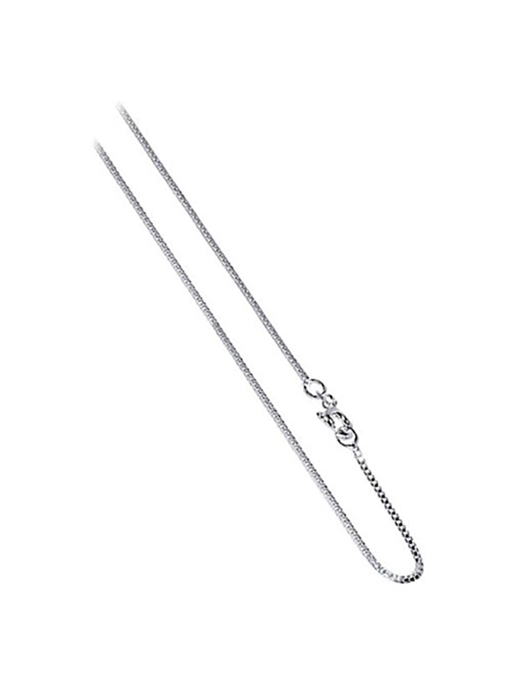 Sterling Silver 1mm Box Chain Necklace, Nickel Free, Imported from