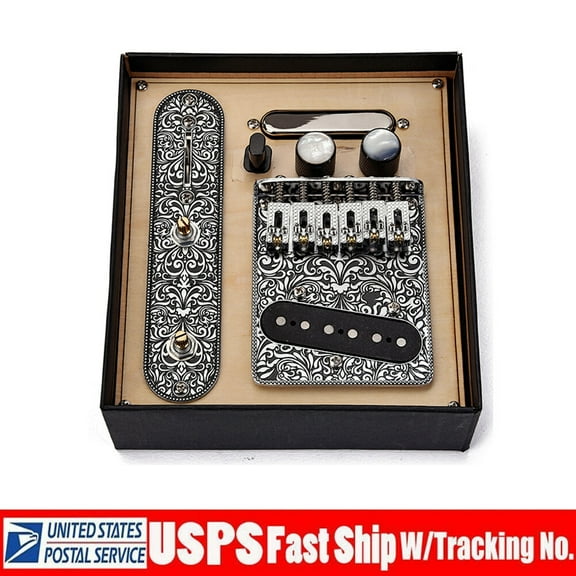 Black Nickel Guitar Bridge Alnico 5 Pickup Control Plate Set for Telecaster Tele