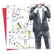 Twizler Happy 60th Birthday Card for Him - Age 60 - Mens Birthday Greeting Card - Dad Husband Grandad