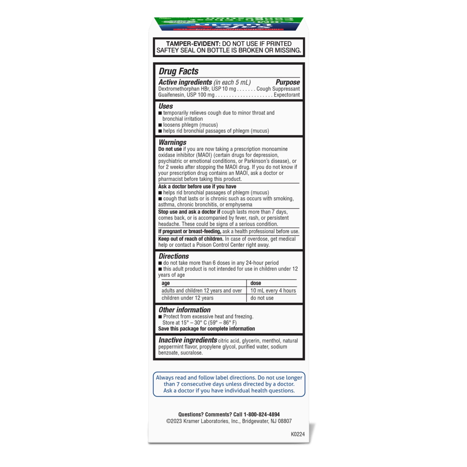 Safetussin DM Non-Drowsy Cough + Chest Congestion Relief, Safe for High Blood Pressure & Diabetes, 8 Fl oz