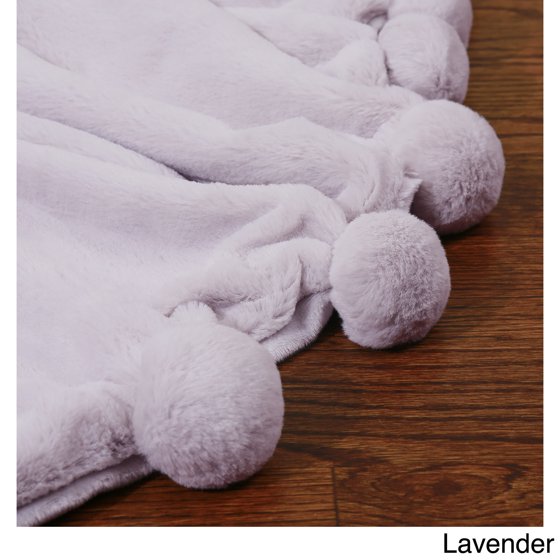 faux throw pom pom fur Home Blanket Pom Throw and Throw Luxe Faux Fur Pom Aurora