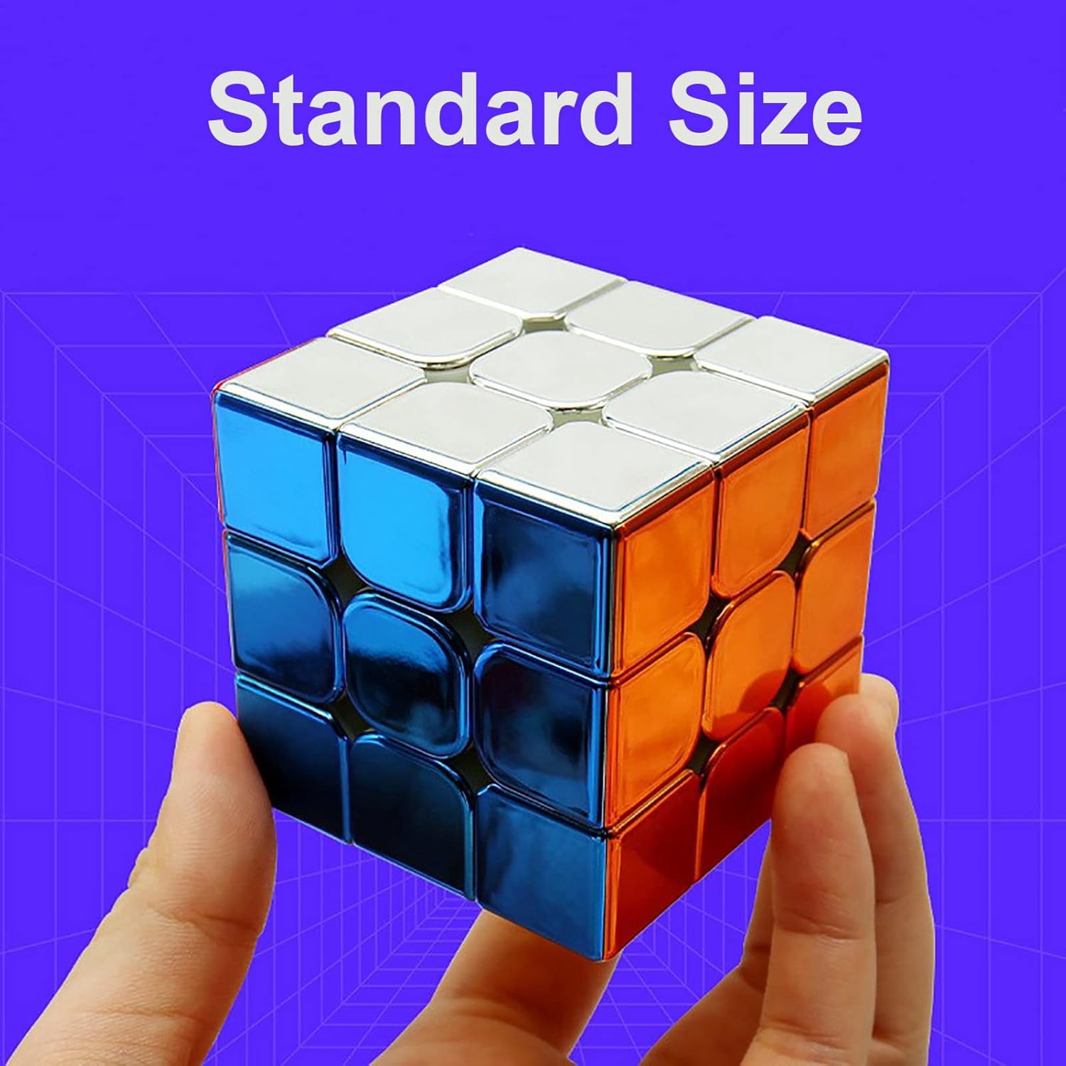 3x3 Speed Cube, Mirror Surface Magic Cube, Stickerless Puzzle Game for Brain Teasers