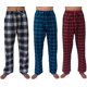 thumbnail image 1 of Dnzceghtig Pantalones de pijama, paquete de 3 pantalones de pijama de algodón a cuadros con bolsillos con cordón, 1 of 4