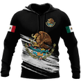 thumbnail image 5 of Sudadera con capucha para hombre y mujer, con estampado 3D de la bandera nacional de México, informal, de gran tamaño, popular, a la moda, para otoño, 5 of 5