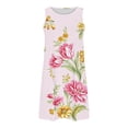 thumbnail image 3 of Vestido de Verano para Mujeres, Vestido de Cuello Redondo sin Mangas de Bolsillo de Impresión de Moda Casual Hecha de 95% Poliéster 5% Spandex para Primavera Verano, Vestido Sexy para Mujeres, 3 of 6