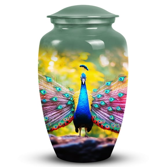 Large Peacock With Garden Urn For Human Ashes - Mom & Dad Urns For Human Ashes - Cremation Urn For Adults - Funeral Urns For Ashes - Ash Urns For Humans - Adult Cremation Urn (Size - 10Inch)