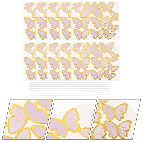 FRCOLOR  10 Sheet Butterfly Cake Decorative Props Decorating Supplies