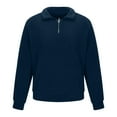 thumbnail image 3 of YABCSAZ Mens Quarter Zip Pullover Long Sleeve Casual 1/4 Zip Sweatshirt Lightweight Solid Mock Neck Sweater, 3 of 5