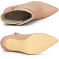 thumbnail image 5 of DARING DIVA Women's Stylish Buckle Strap Stiletto Heels Ankle Boots Nude US 8, 5 of 7