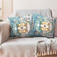 thumbnail image 6 of Boho Pillow Covers 16"x16" Set of 2 Carpet Blue Vintage Throw Pillow Case Soft Square Decorative Pillowcases for Home Decor Sofa Car Living Room, 6 of 6