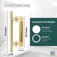thumbnail image 5 of Rio Salto 12-Inch Brushed Brass Gold Barn Door Handle Kit, Closet Door Handle Solid Aluminun, Pull Handle and Flush Handle Set, Heavy Duty Large Sliding Door Handles 2-Door Pack, 5 of 8
