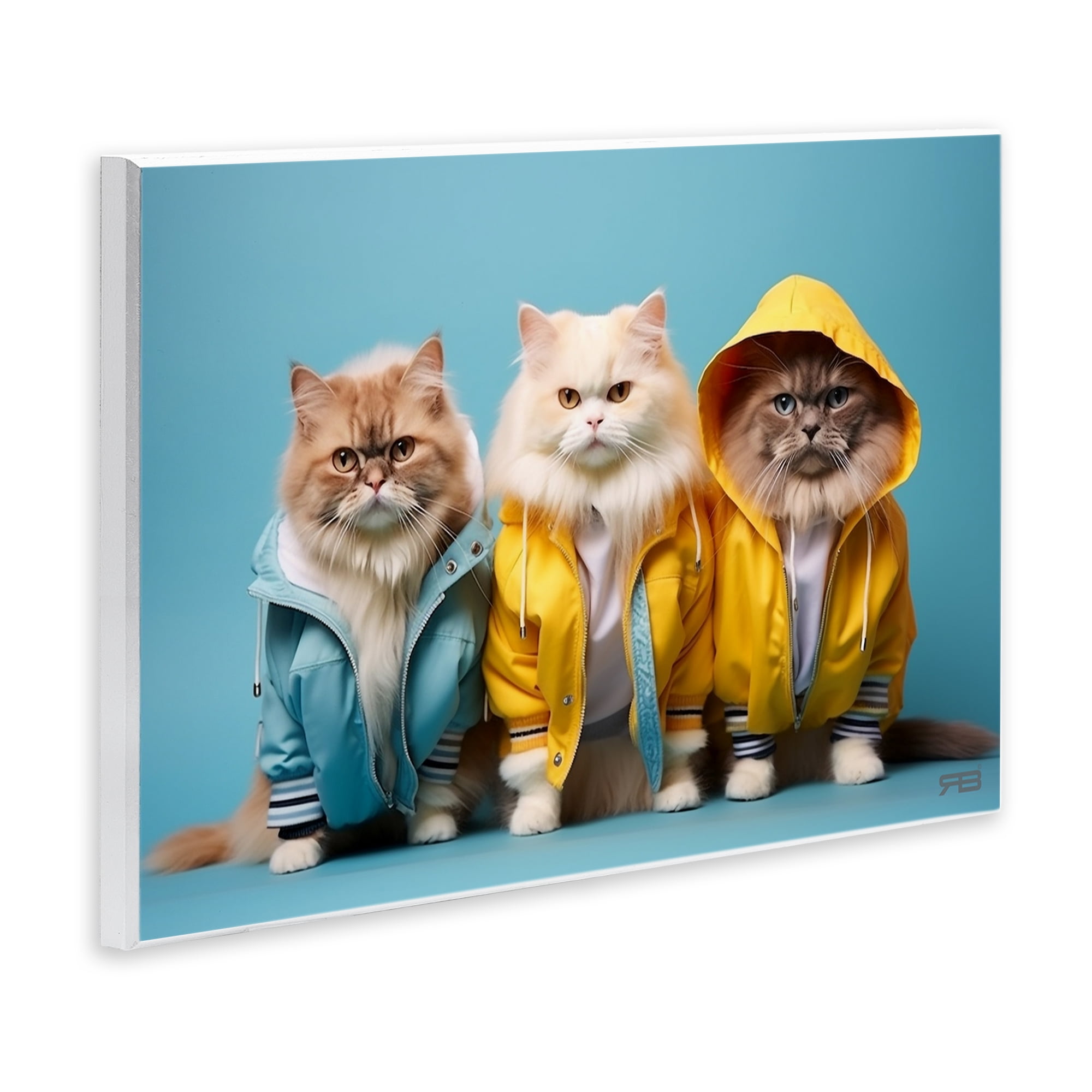 Stupell Industries Funny Stylish Cats Animals & Insects Painting Unframed Art Print Wall Art, 15 x 10