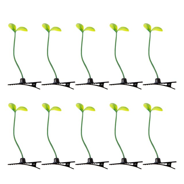 28 Uds. Pinzas para el cabello con brotes de frijol, horquillas con plantas divertidas, pinzas para el cabello con plantas y flores, pasador para el cabello con hierba, accesorios bonitos pa