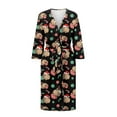 thumbnail image 3 of Yuyamidu Xmas Capybara Bathrobe Women Towel Robe with Waist Belt Christmas Mid-Calf Length Robes Size S Female Sleepwear Comfy Loungewear Long Elegant Night Robes, 3 of 7