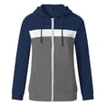 thumbnail image 4 of Pntutb Mujer Cómoda Cremallera Hasta Manga Larga Sudaderas Chaquetas Casual Cordón Sudadera Con Capucha Abrigo Liquidación Pntutb Pntutb-53, 4 of 5