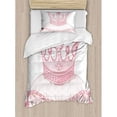 thumbnail image 3 of Ambesonne Girls Duvet Cover Set, Cartoon Crown, Queen, Pale Pink, 3 of 3