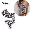 thumbnail image 2 of Trajes de baño de un solo hombro para mujer Bikini de una pieza con abertura en la cintura y lazo, 2 of 7
