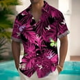 thumbnail image 2 of IWRICH Hawaiian Shirt for Men Short Sleeves Tropical Printed Casual Button down Summer Beach Floral Shirts Hot Pink XXXL, 2 of 4