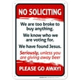 thumbnail image 1 of No Soliciting Sign, Funny No Soliciting Sign, 10x7 Aluminum, 1 of 8