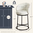 thumbnail image 3 of MultiHaven 26.7" Upholstered Swivel Bar Stool Set of 4 with Back,Modern Counter Height Chair for Kitchen Island - White PU Leather, 3 of 11