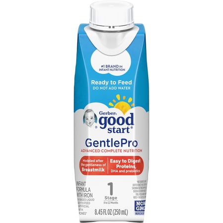 Gerber Good Start GentlePro Non-GMO Liquid Baby Formula, 8.45 fl oz Bottle (16 Pack)